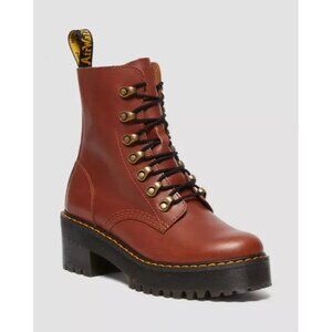 NEW Dr Martens Leona Farrier Boots Womens 6 Brown Combat Grunge Hipster Chunky